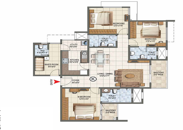 Featured Image of Century Tisora 4 BHK Floor Plan