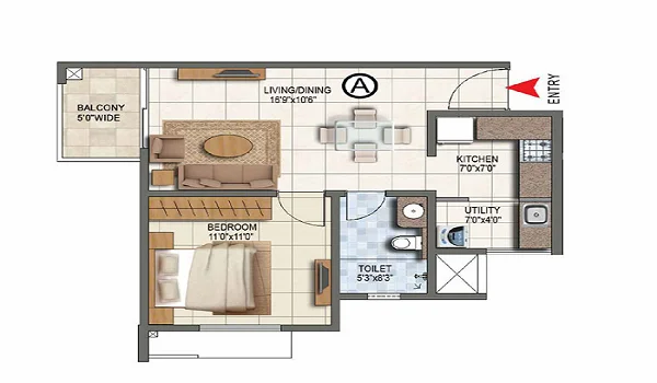 Featured Image of Century Oneworld Seraya 1 Bhk Floor Plan